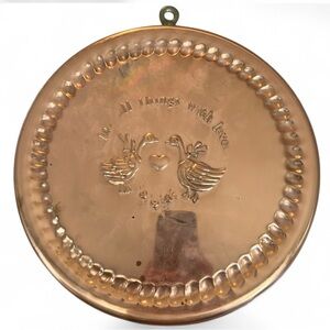Vintage Copper Geese Wall Decor Hanging “Do all things with love”